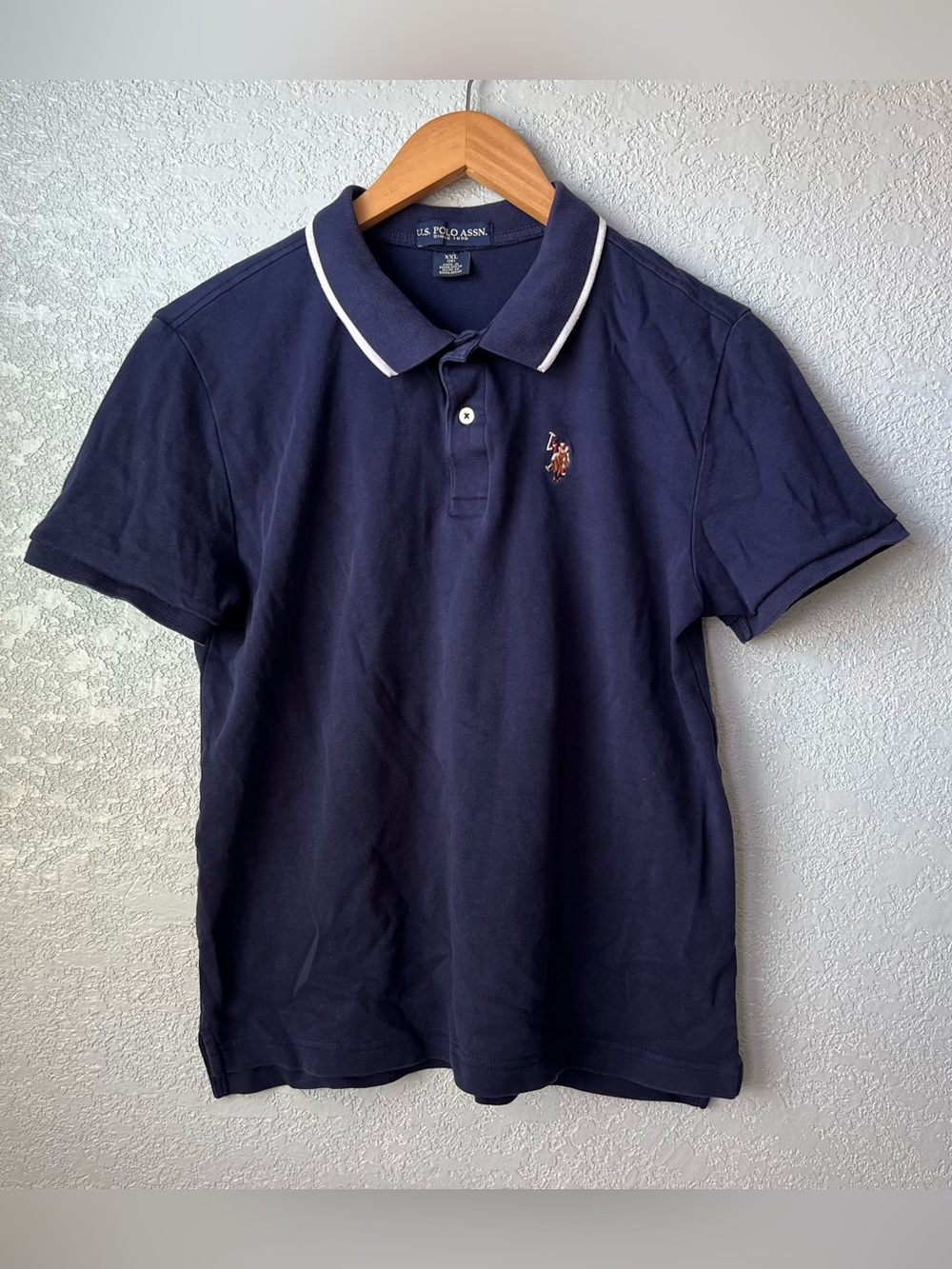 U.S. Polo Assn Navy Polo Shirt Embroidered Logo Cotton XXL (18)